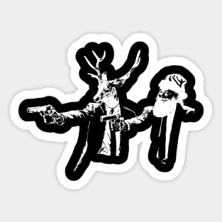 Santa Claus And Reindeer Christmas Banksy Pulp Fiction Sticker